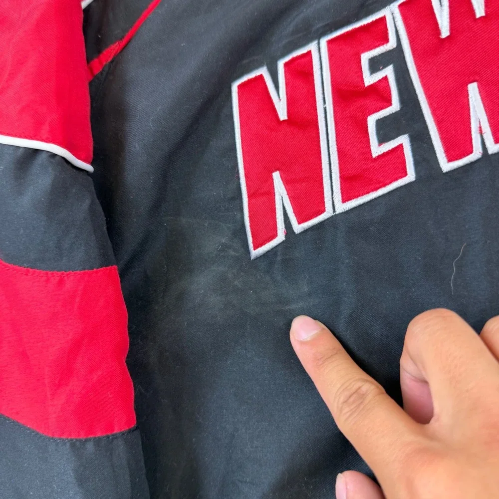 58 Sports New Mexico Lobos V-Neck Windbreaker Pullover Jacket Mens Large Black